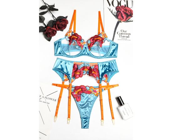 Комплект JSY Bra+Panties 3124-Blue L, фото , изображение 4