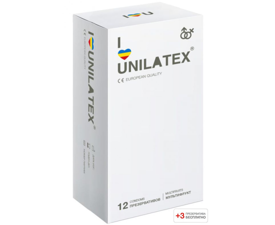 Презервативы Unilatex Multifruits 12 шт+3шт в подарок, фото  Презервативы Unilatex Multifruits 12 шт+3шт в подарок, фото