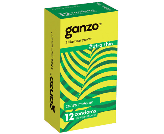 Презервативы Ganzo Ultra Thin Супер Тонкие Latex 12 шт, фото 
