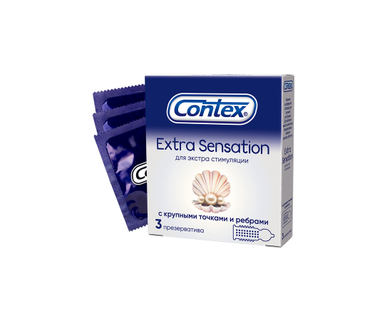 Презервативы Contex №3 Extra Sensation С Крупными Точками И Ребрами, фото 