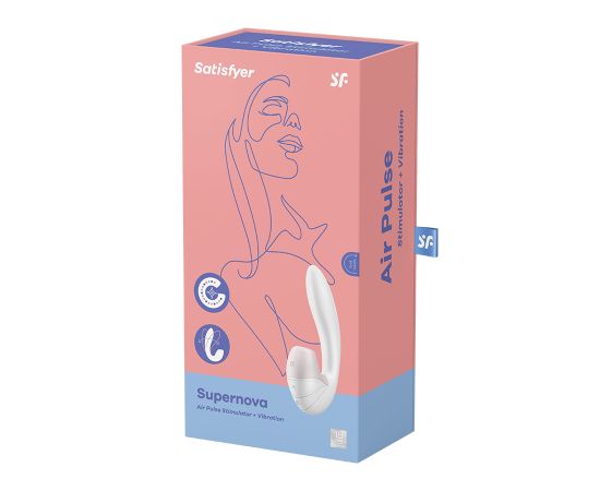 Вакуумный стимулятор клитора с вибрацией Satisfyer Supernova White, фото , изображение 2