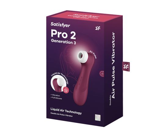 Вакуумный стимулятор клитора с вибрацией Satisfyer Pro 2 Gen 3 Wine Red, фото , изображение 2