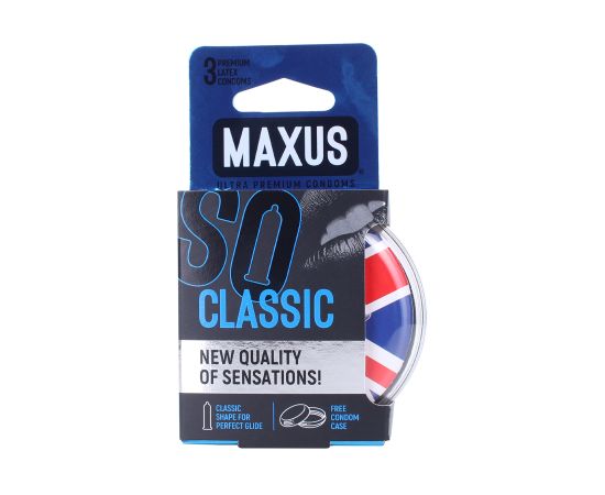Презервативы MAXUS Classic Пластиковый Кейс Latex 3 шт, фото 