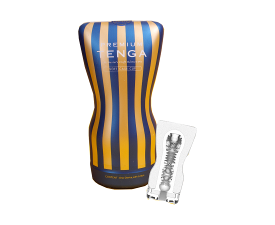 Мастурбатор TENGA Premium Soft Case Cup, ТРЕ, Белый, 15.5 см, фото 