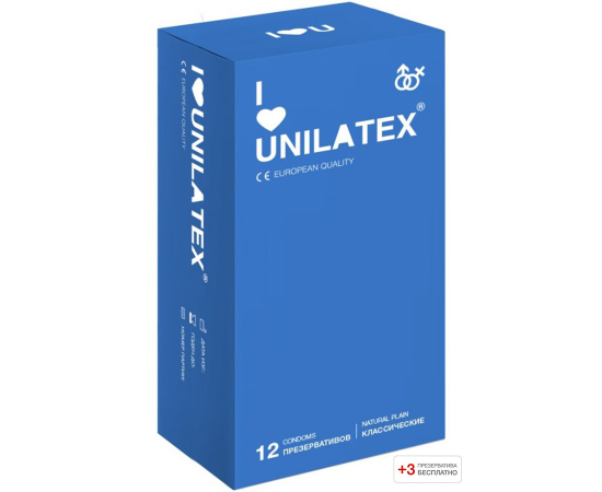 Презервативы Unilatex Natural Plain 12 шт +3 шт в подарок 3013Un, фото 