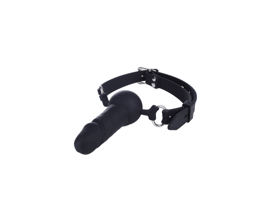 Кляп-фаллос Силиконовый Intimlab Lay-A2069, Черный, фото 